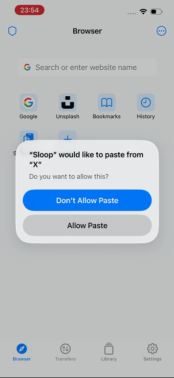 Allow paste and watch SaveLoop parse the link.