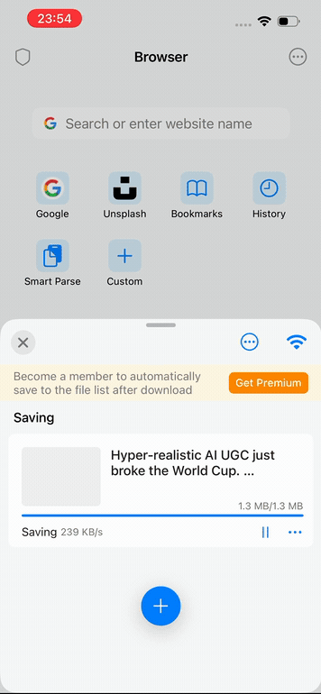 Open the completed downloaded file in SaveLoop.